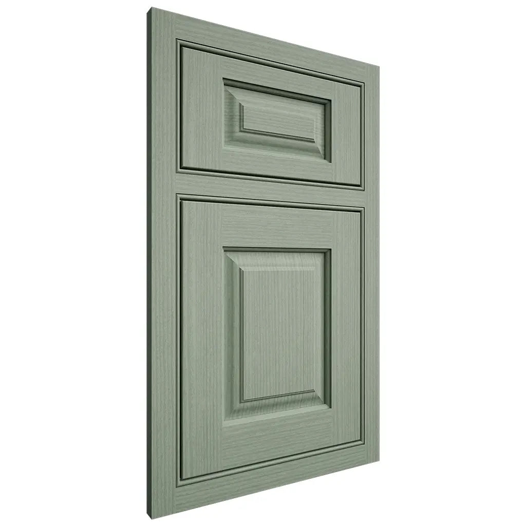 Shiloh Cabinetry Beaded Inset Oxford White Oak Rift Cut Moss Door