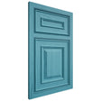 Shiloh Cabinetry Beaded Inset Portland Alder Plain Cut Aqua Door