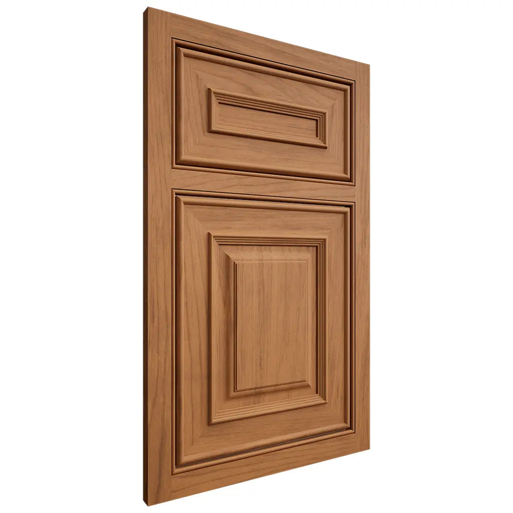 Shiloh Cabinetry Beaded Inset Portland Alder Plain Cut Caramel Door