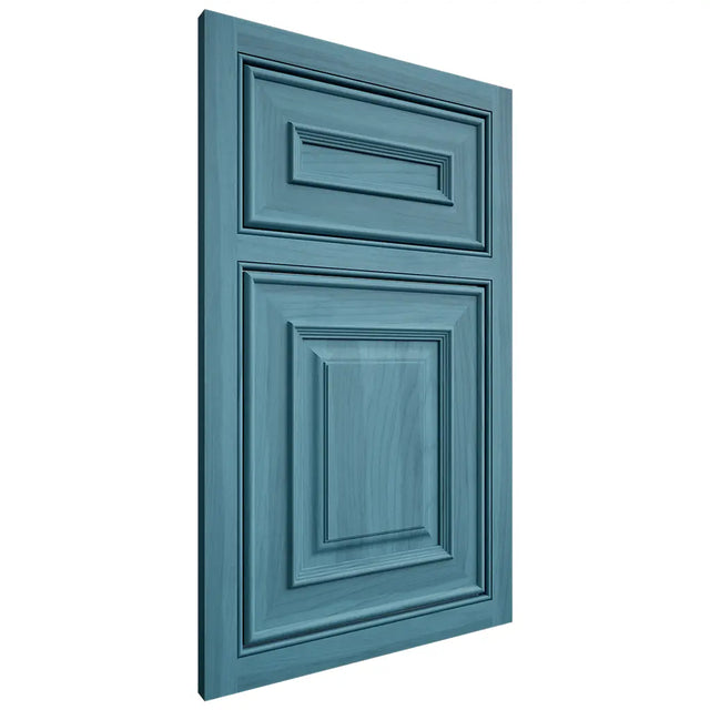 Shiloh Cabinetry Beaded Inset Portland Hickory Plain Cut Aqua Door