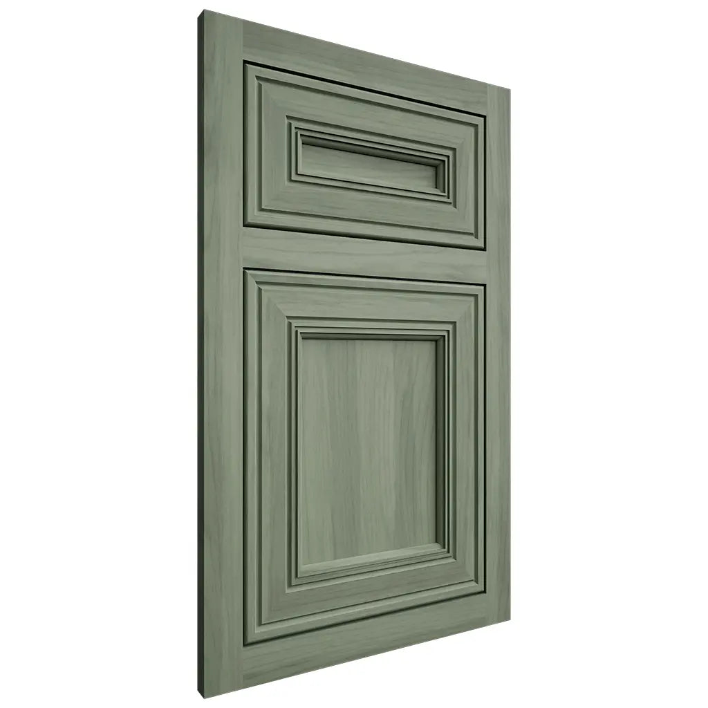 Shiloh Cabinetry Beaded Inset Portland Hickory Plain Cut Moss Door