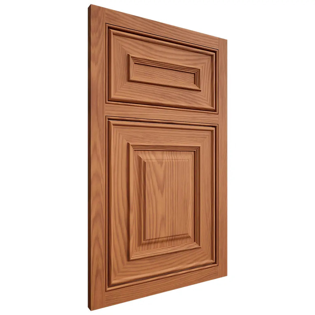 Shiloh Cabinetry Beaded Inset Portland Red Oak Plain Cut Harvest Door