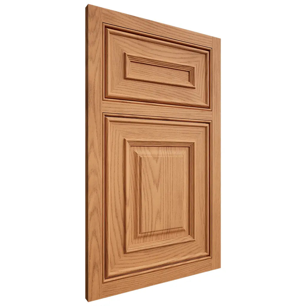 Shiloh Cabinetry Beaded Inset Portland Red Oak Plain Cut Medium Door