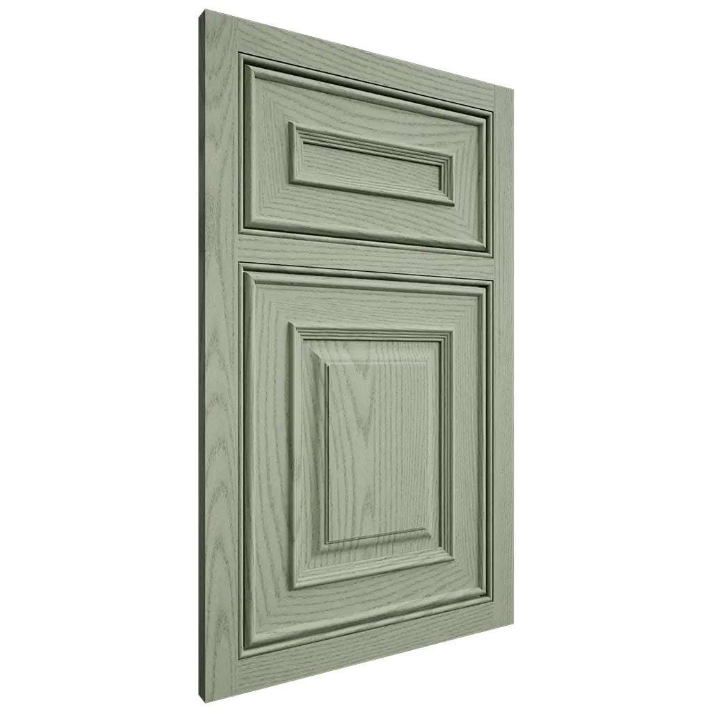 Shiloh Cabinetry Beaded Inset Portland Red Oak Plain Cut Moss Door