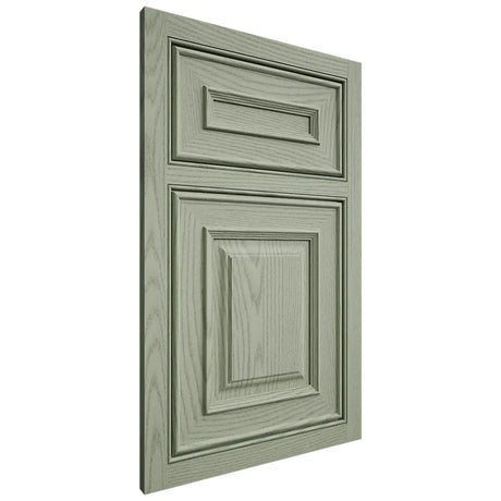 Shiloh Cabinetry Beaded Inset Portland Red Oak Plain Cut Moss Door