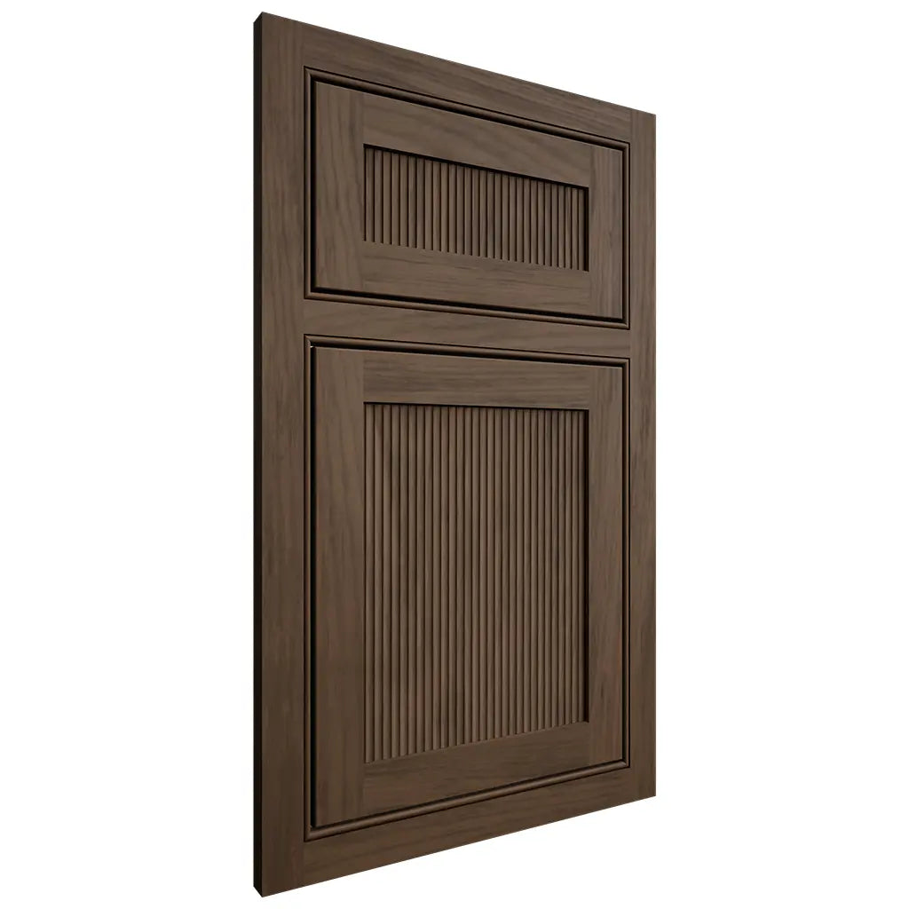 Shiloh Cabinetry Beaded Inset Reeded Malibu Alder Plain Cut Caviar Door