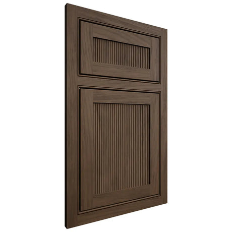 Shiloh Cabinetry Beaded Inset Reeded Malibu Alder Plain Cut Caviar Door