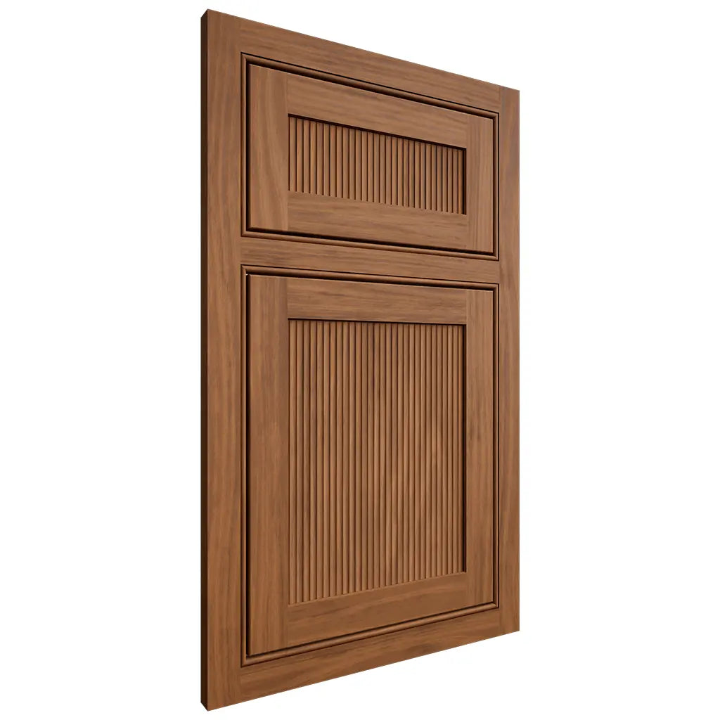 Shiloh Cabinetry Beaded Inset Reeded Malibu Cherry Plain Cut Coffee Door