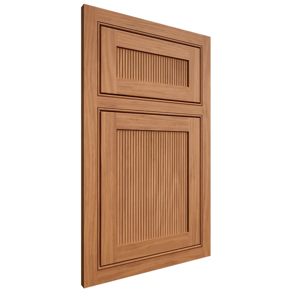 Shiloh Cabinetry Beaded Inset Reeded Malibu Cherry Plain Cut Medium Door