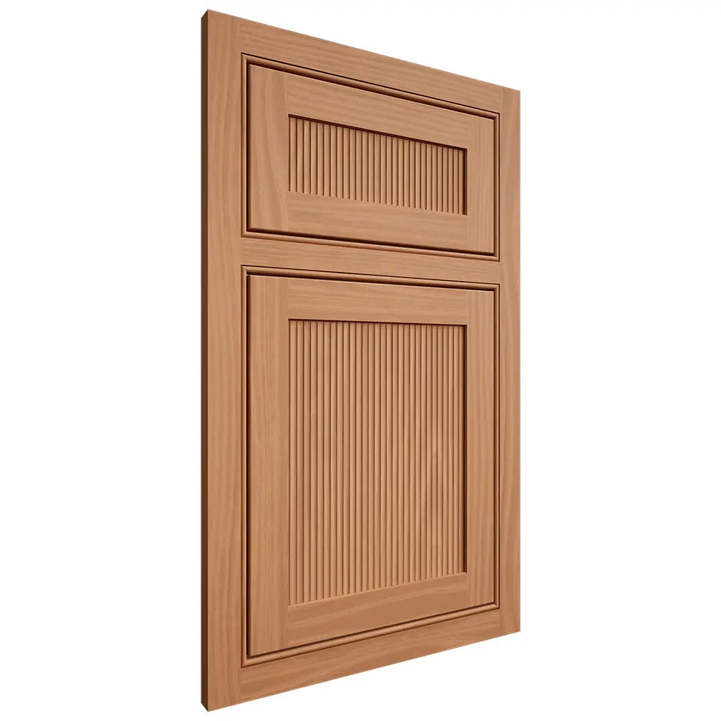 Shiloh Cabinetry Beaded Inset Reeded Malibu Cherry Plain Cut Natural Door
