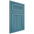 Shiloh Cabinetry Beaded Inset Reeded Malibu Hickory Plain Cut Aqua Door