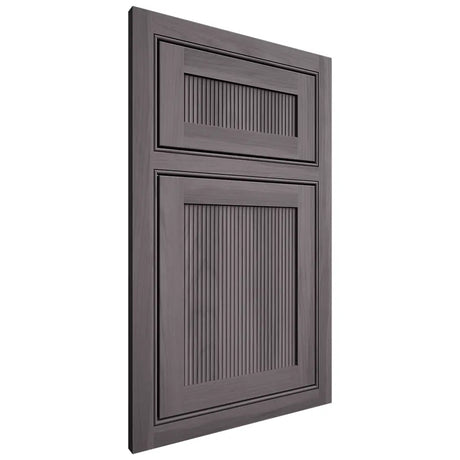Shiloh Cabinetry Beaded Inset Reeded Malibu Hickory Plain Cut Cadet Door