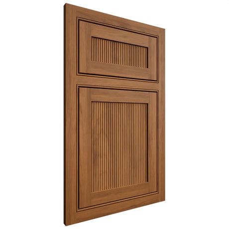 Shiloh Cabinetry Beaded Inset Reeded Malibu Hickory Plain Cut Chestnut Door