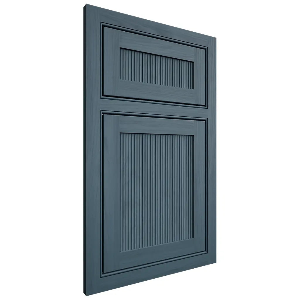 Shiloh Cabinetry Beaded Inset Reeded Malibu Hickory Plain Cut Hudson Door