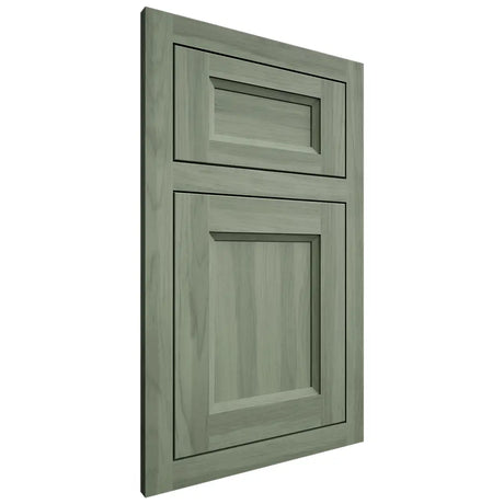 Shiloh Cabinetry Beaded Inset Reeded Malibu Hickory Plain Cut Moss Door