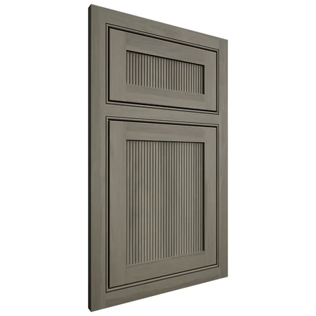 Shiloh Cabinetry Beaded Inset Reeded Malibu Hickory Plain Cut Thyme Door