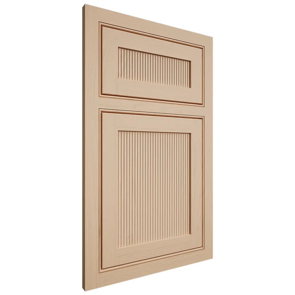Shiloh Cabinetry Beaded Inset Reeded Malibu Maple Plain Cut Natural Door
