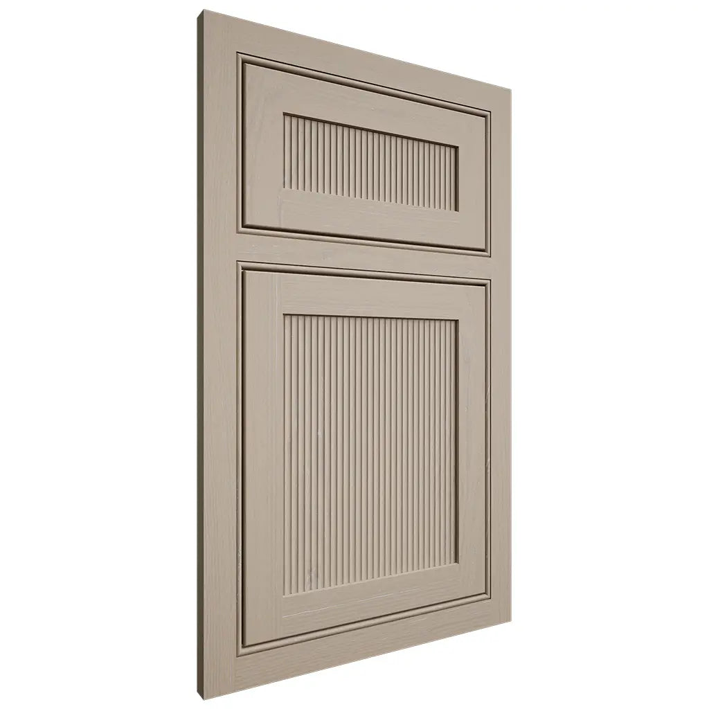 Shiloh Cabinetry Beaded Inset Reeded Malibu Maple Plain Cut Pebble Door