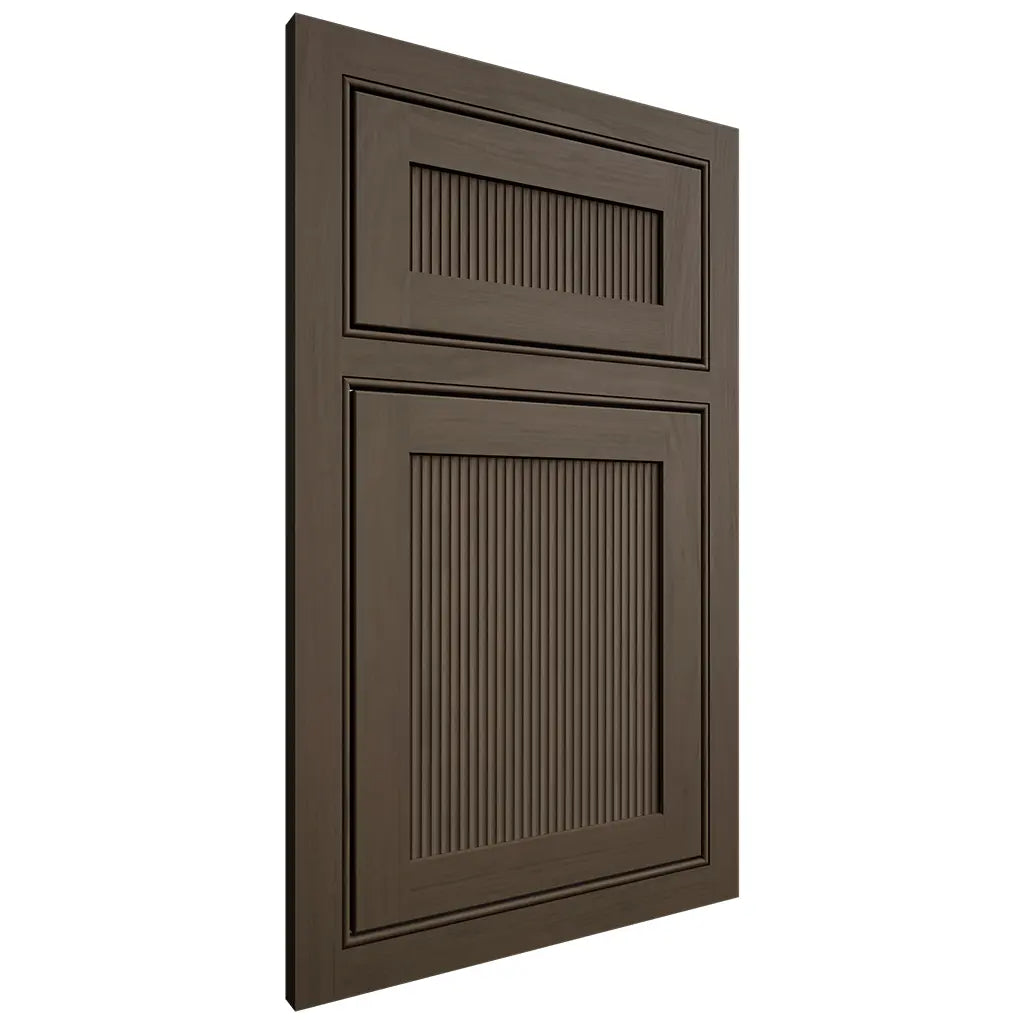 Shiloh Cabinetry Beaded Inset Reeded Malibu Maple Plain Cut Perfect Brown Door
