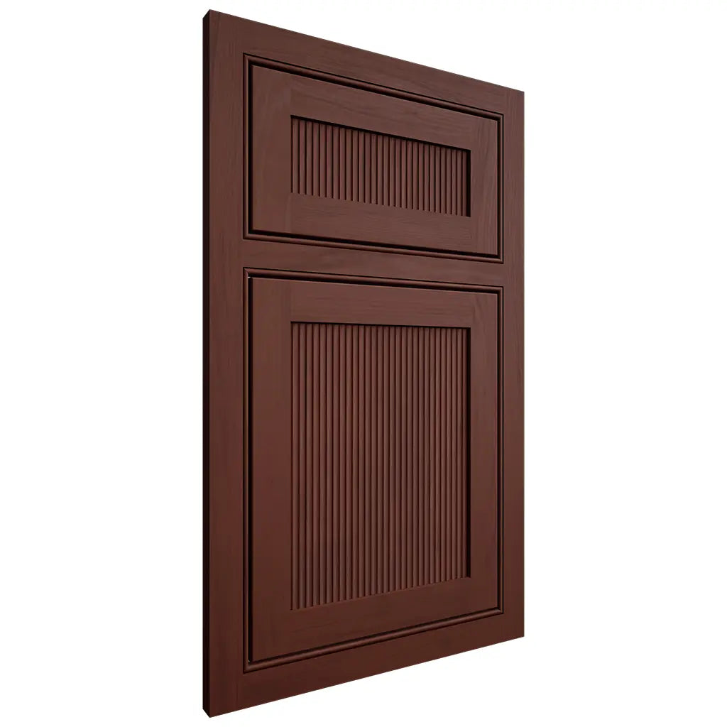 Shiloh Cabinetry Beaded Inset Reeded Malibu Maple Plain Cut Sable Door