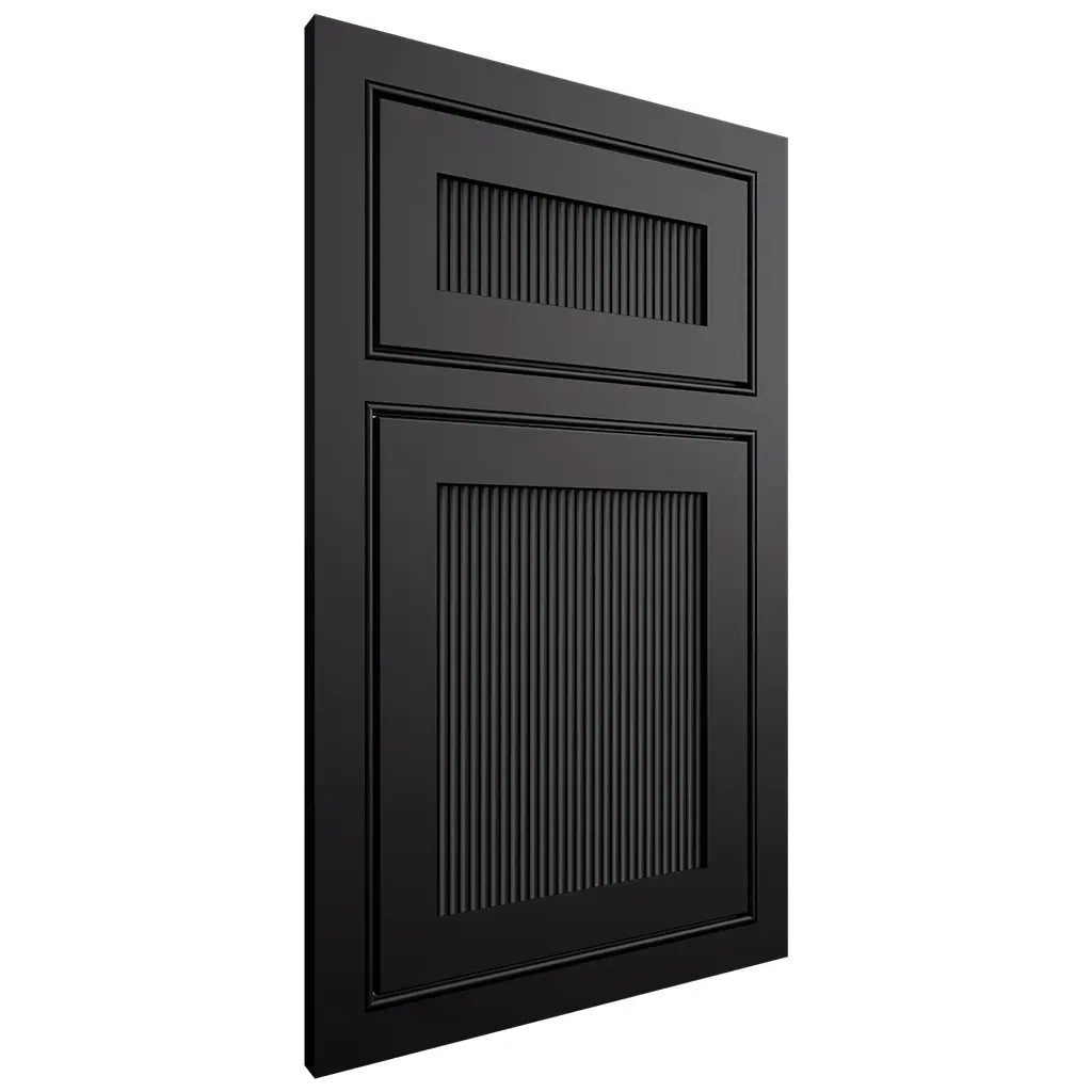 Shiloh Cabinetry Beaded Inset Reeded Malibu Paintable Black Door