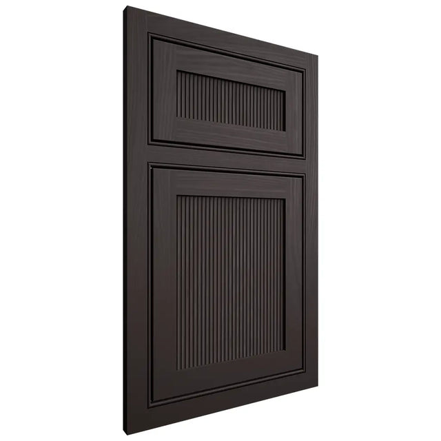 Shiloh Cabinetry Beaded Inset Reeded Malibu Poplar Plain Cut Carbon Door