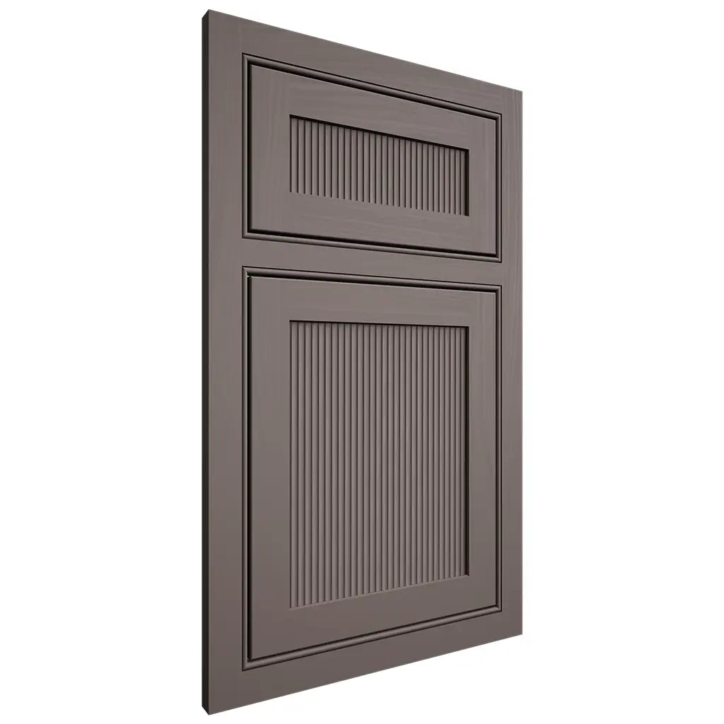 Shiloh Cabinetry Beaded Inset Reeded Malibu Poplar Plain Cut Heatherstone Door