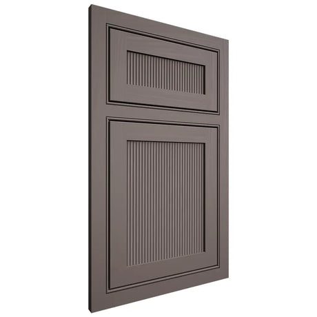 Shiloh Cabinetry Beaded Inset Reeded Malibu Poplar Plain Cut Heatherstone Door