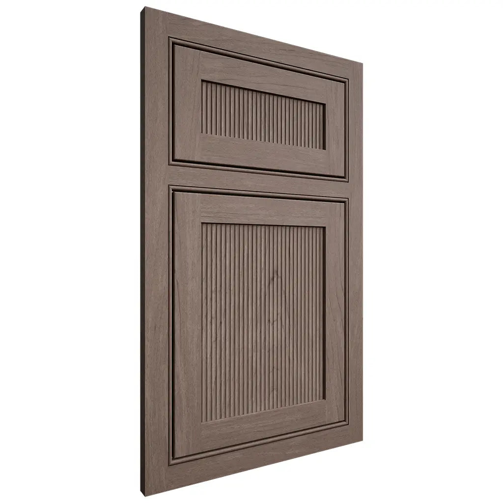 Shiloh Cabinetry Beaded Inset Reeded Malibu Poplar Plain Cut River Rock Door