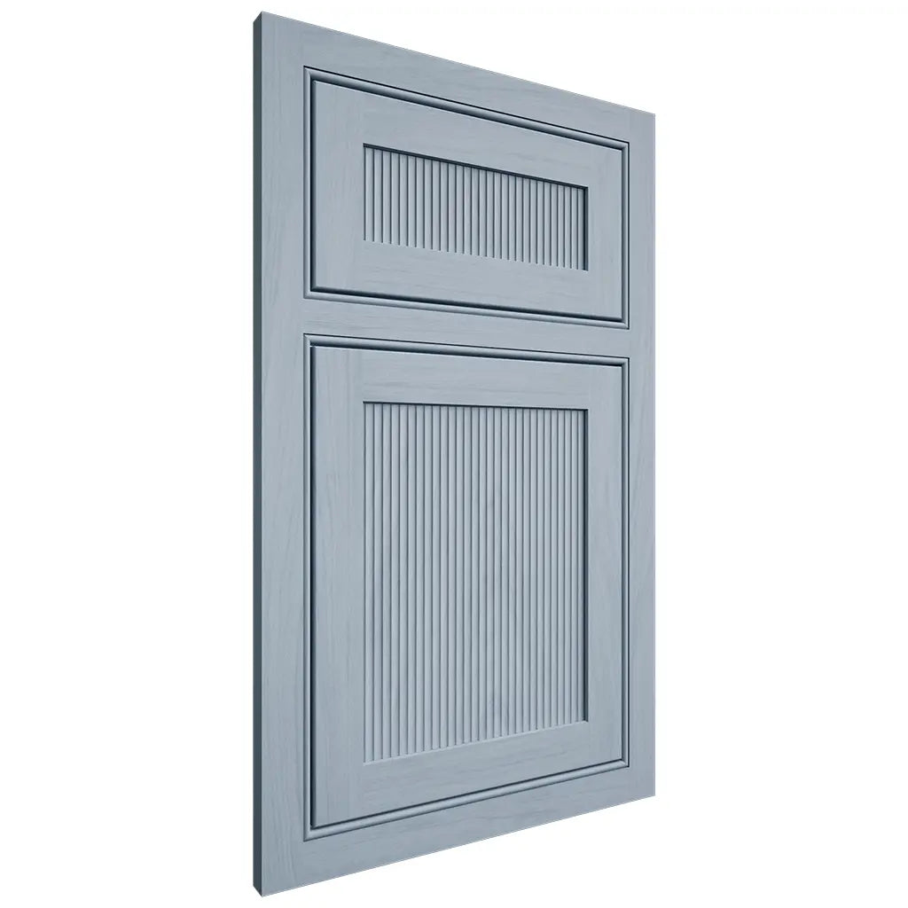 Shiloh Cabinetry Beaded Inset Reeded Malibu Poplar Plain Cut Sky Door