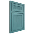 Shiloh Cabinetry Beaded Inset Reeded Malibu Red Oak Plain Cut Aqua Door