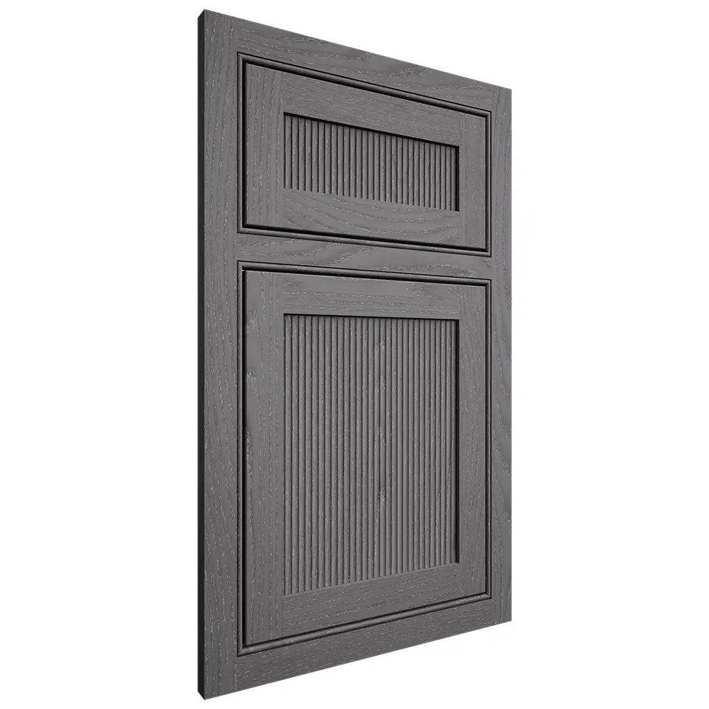 Shiloh Cabinetry Beaded Inset Reeded Malibu Red Oak Plain Cut Cadet Door