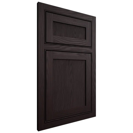 Shiloh Cabinetry Beaded Inset Reeded Malibu Red Oak Plain Cut Espresso Door