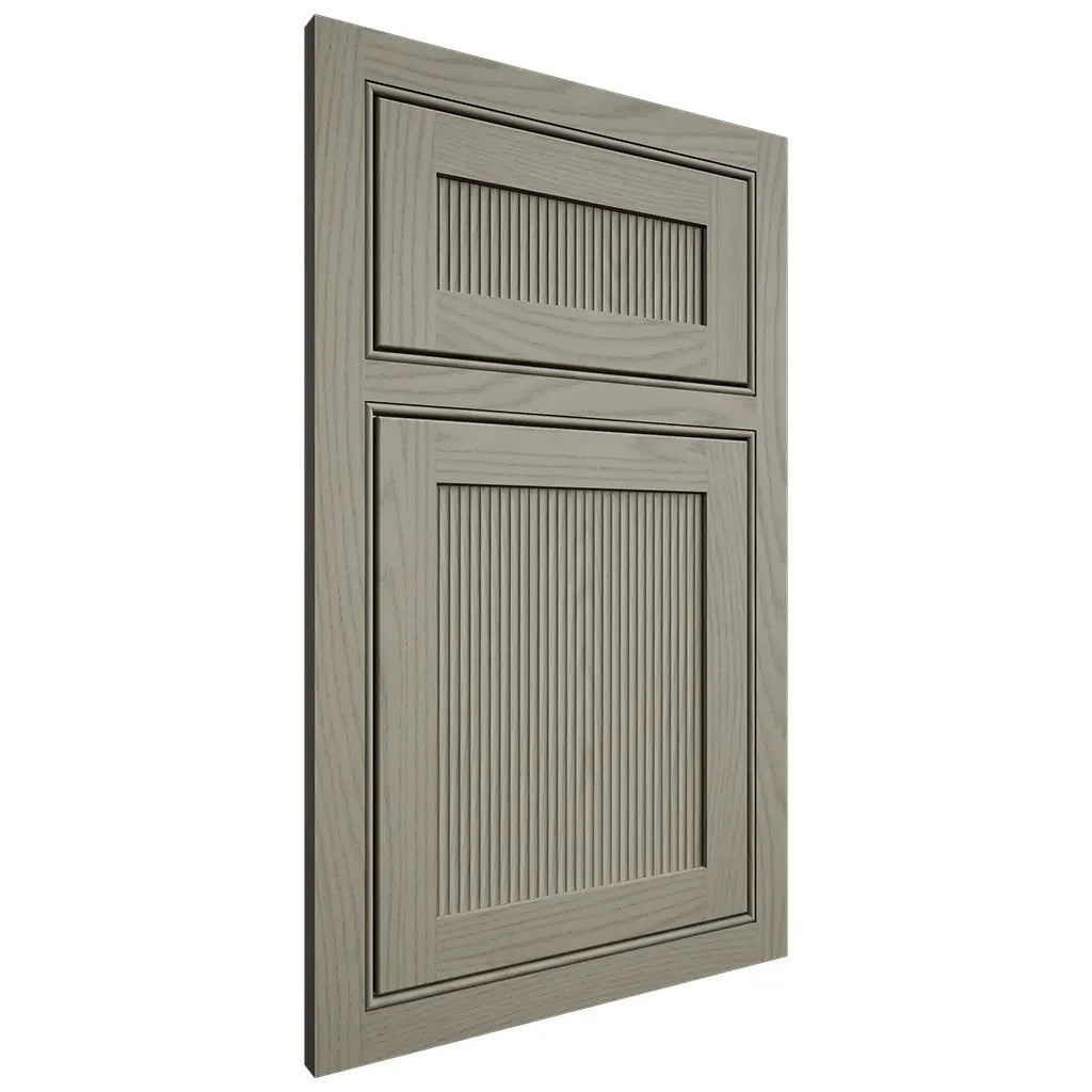 Shiloh Cabinetry Beaded Inset Reeded Malibu Red Oak Plain Cut Thyme Door