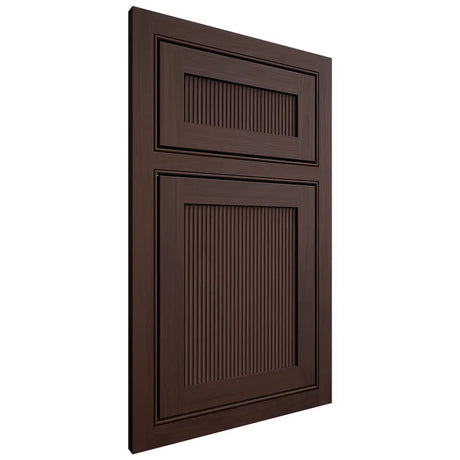 Shiloh Cabinetry Beaded Inset Reeded Malibu Walnut Plain Cut Bison Door