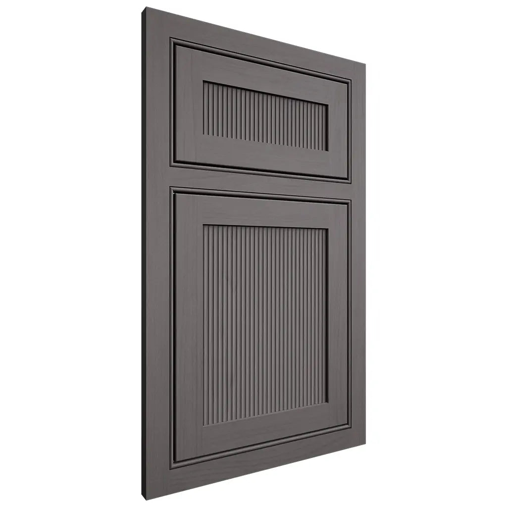 Shiloh Cabinetry Beaded Inset Reeded Malibu Walnut Plain Cut Cadet Door