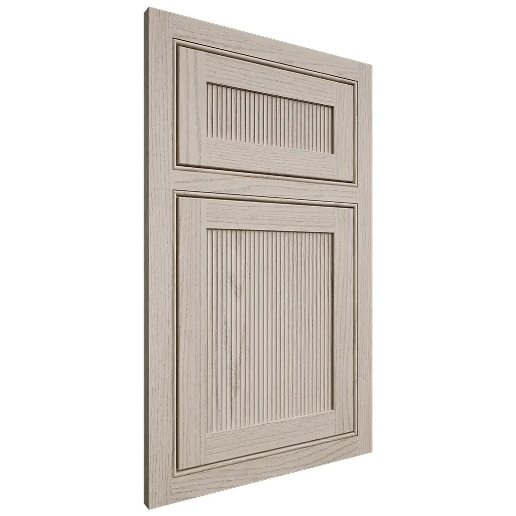 Shiloh Cabinetry Beaded Inset Reeded Malibu Walnut Plain Cut Seagull Door