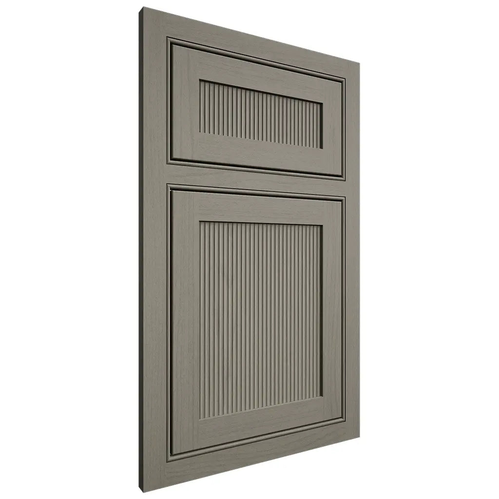 Shiloh Cabinetry Beaded Inset Reeded Malibu Walnut Plain Cut Thyme Door