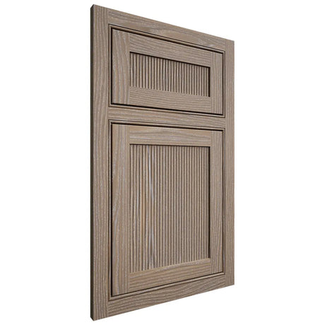 Shiloh Cabinetry Beaded Inset Reeded Malibu White Oak Plain Cut Almond Door