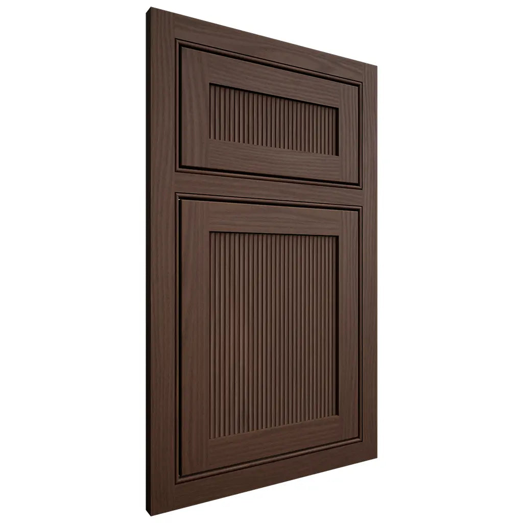 Shiloh Cabinetry Beaded Inset Reeded Malibu White Oak Plain Cut Braun Door