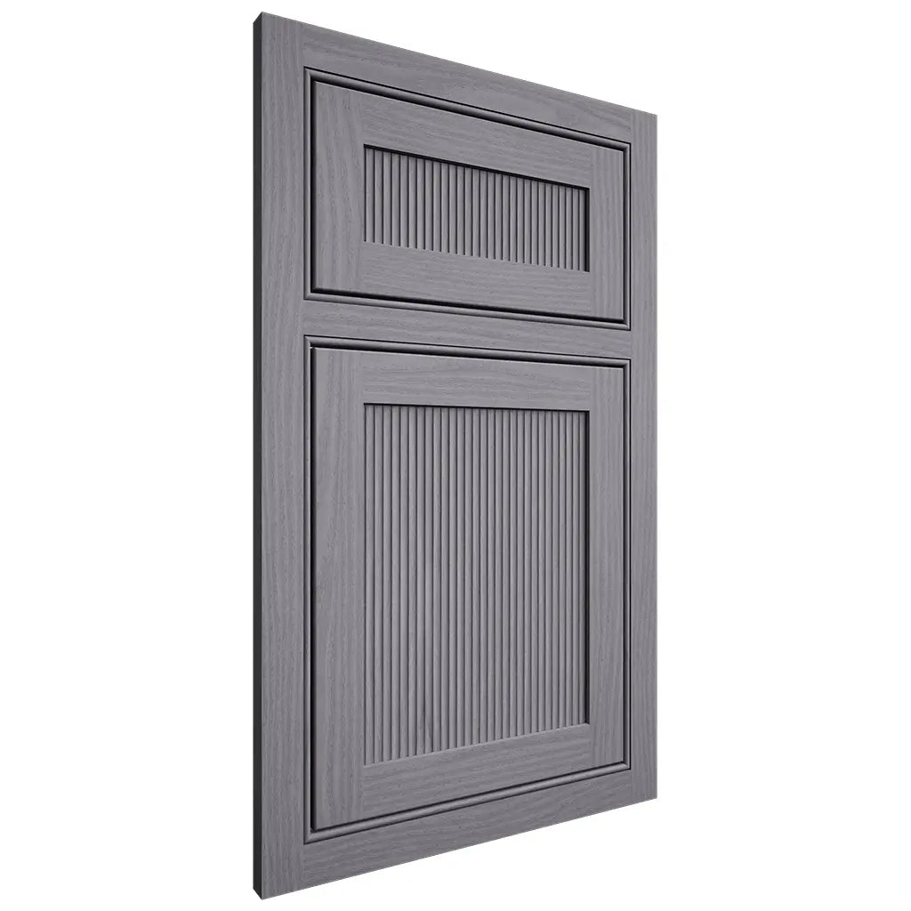 Shiloh Cabinetry Beaded Inset Reeded Malibu White Oak Plain Cut Cadet Door