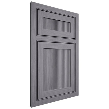 Shiloh Cabinetry Beaded Inset Reeded Malibu White Oak Plain Cut Cadet Door