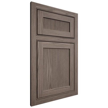 Shiloh Cabinetry Beaded Inset Reeded Malibu White Oak Plain Cut Clay Door