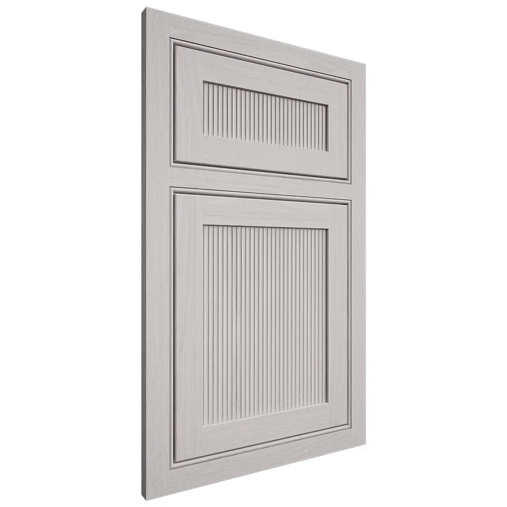Shiloh Cabinetry Beaded Inset Reeded Malibu White Oak Plain Cut Cotton Door