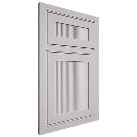 Shiloh Cabinetry Beaded Inset Reeded Malibu White Oak Plain Cut Cotton Door