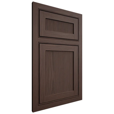 Shiloh Cabinetry Beaded Inset Reeded Malibu White Oak Plain Cut Dusk Door