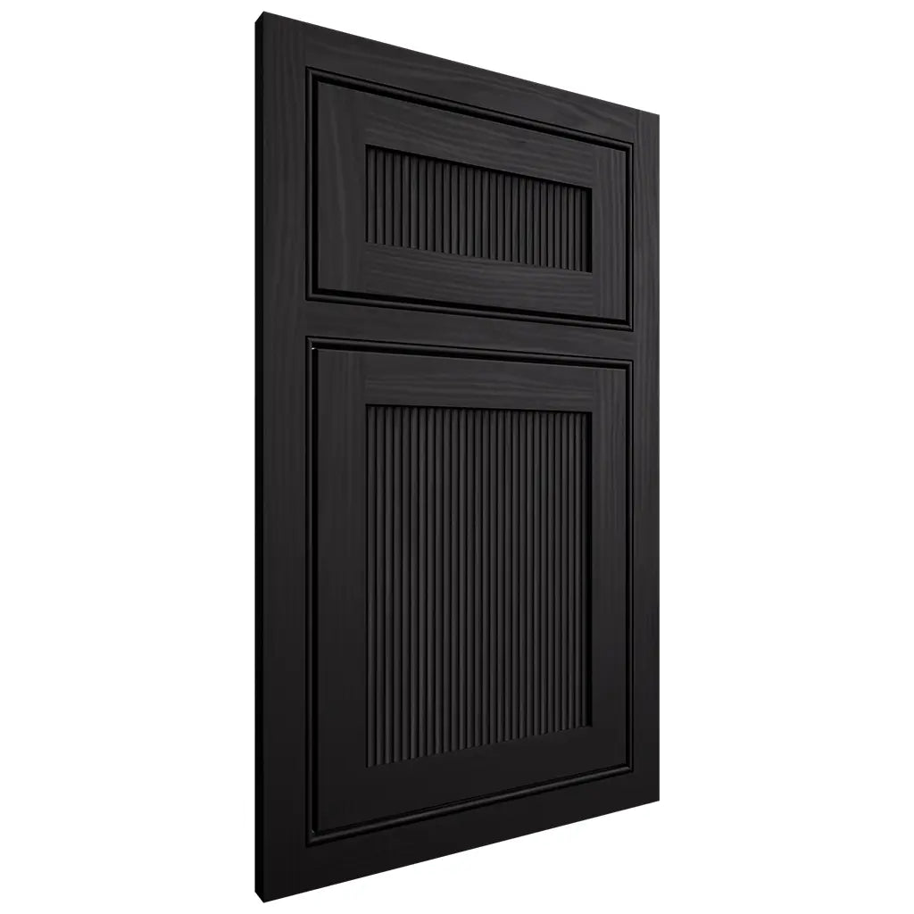 Shiloh Cabinetry Beaded Inset Reeded Malibu White Oak Plain Cut Espresso Door