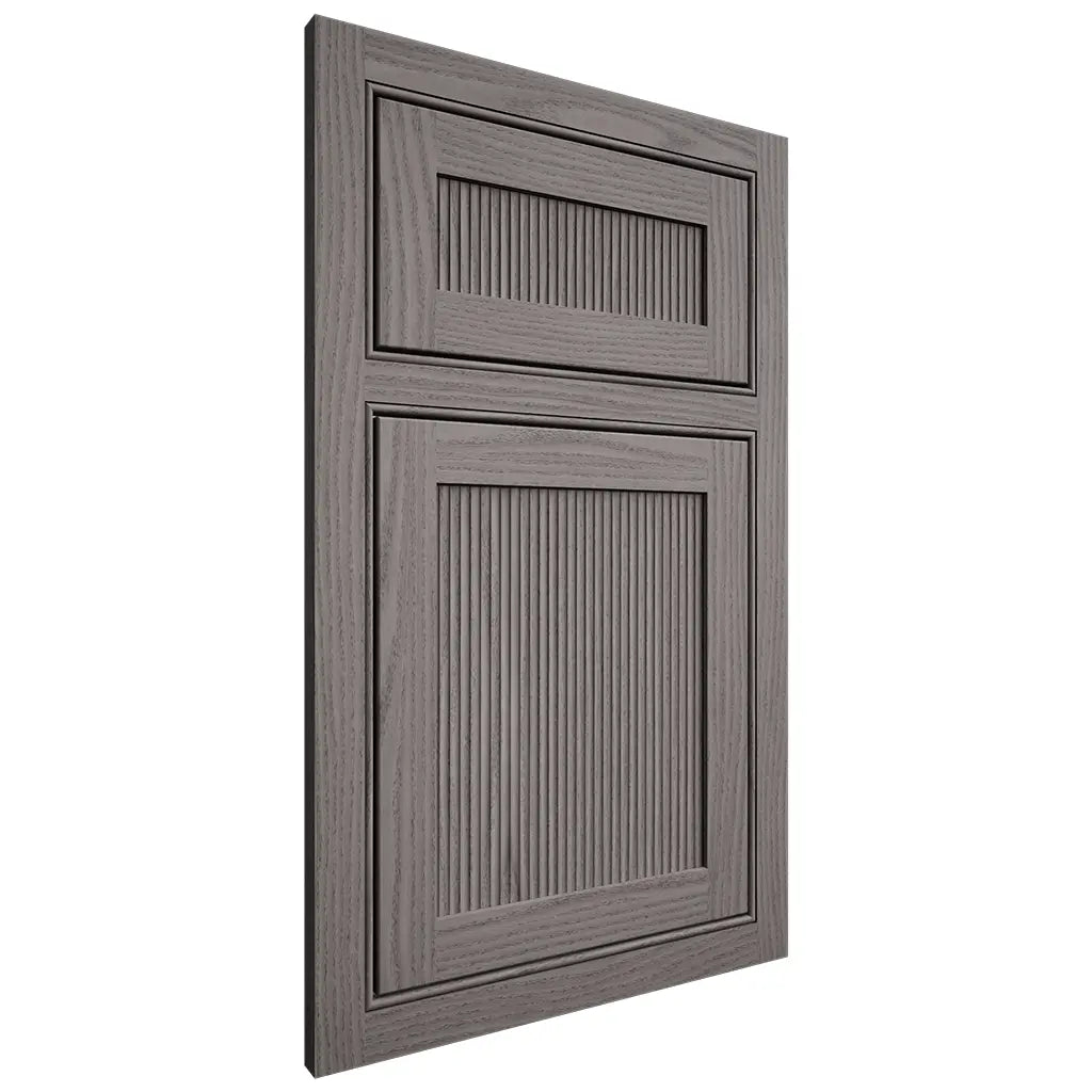 Shiloh Cabinetry Beaded Inset Reeded Malibu White Oak Plain Cut Flagstone Door