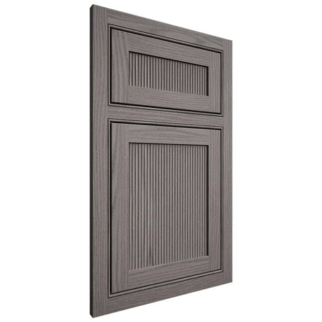 Shiloh Cabinetry Beaded Inset Reeded Malibu White Oak Plain Cut Flagstone Door