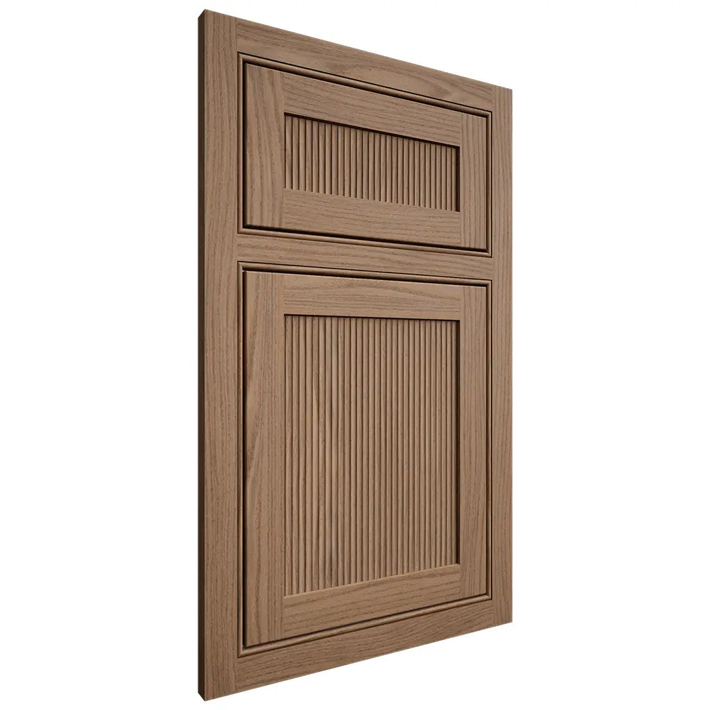 Shiloh Cabinetry Beaded Inset Reeded Malibu White Oak Plain Cut Medium Door